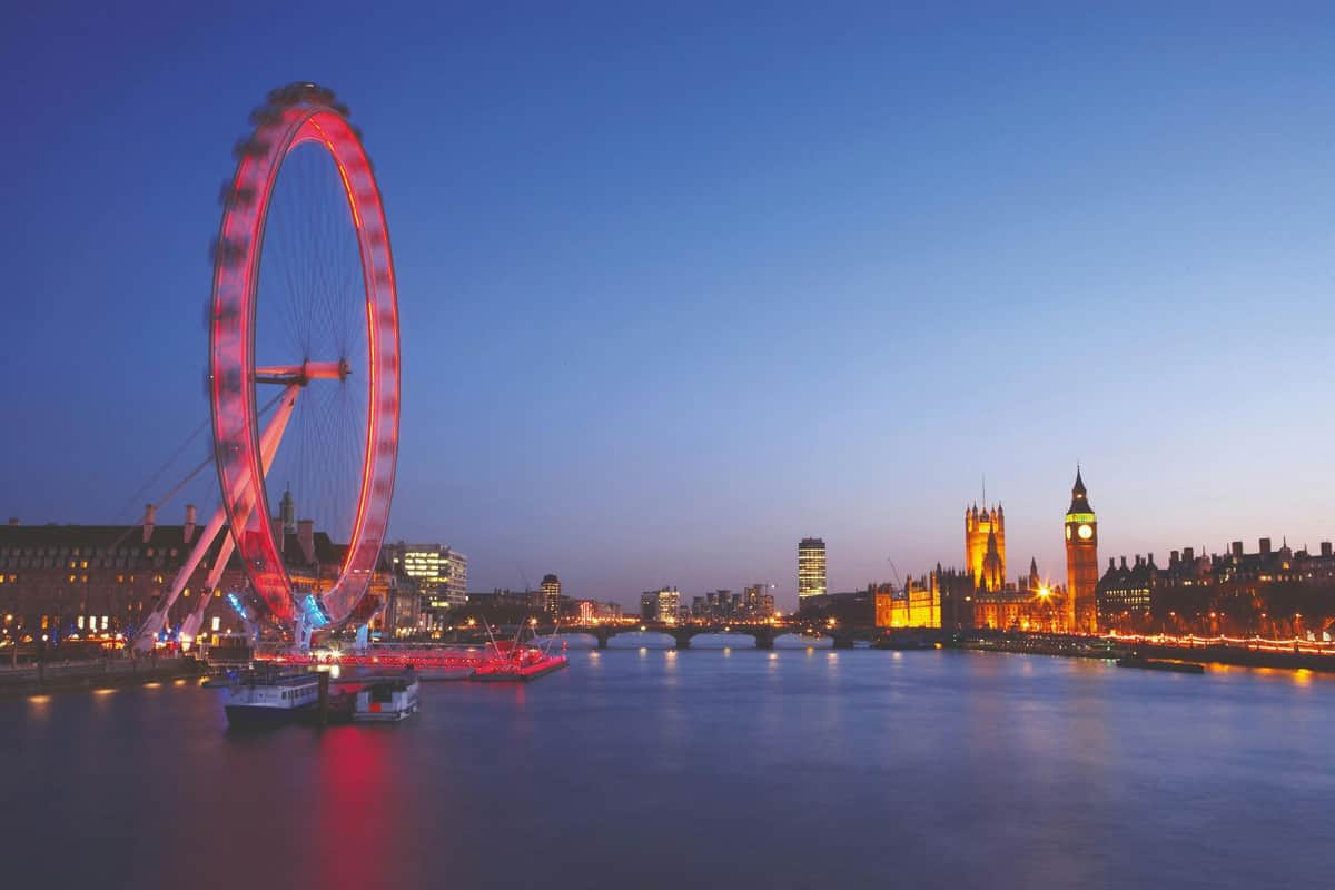 Londres : Visite guidée nocturne en bus à toit ouvert L'œil de Londres