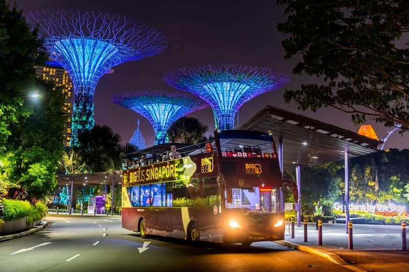Big Bus Singapour : Visite nocturne en bus à toit ouvert